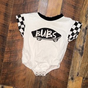 Black and White Checkered Baby Onesie Skater Retro Bub Top